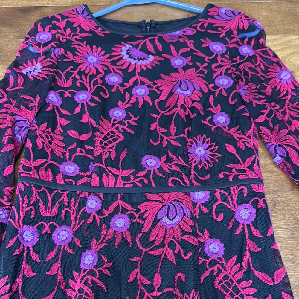 Adrianna Papell Floral Embroidered Dress
